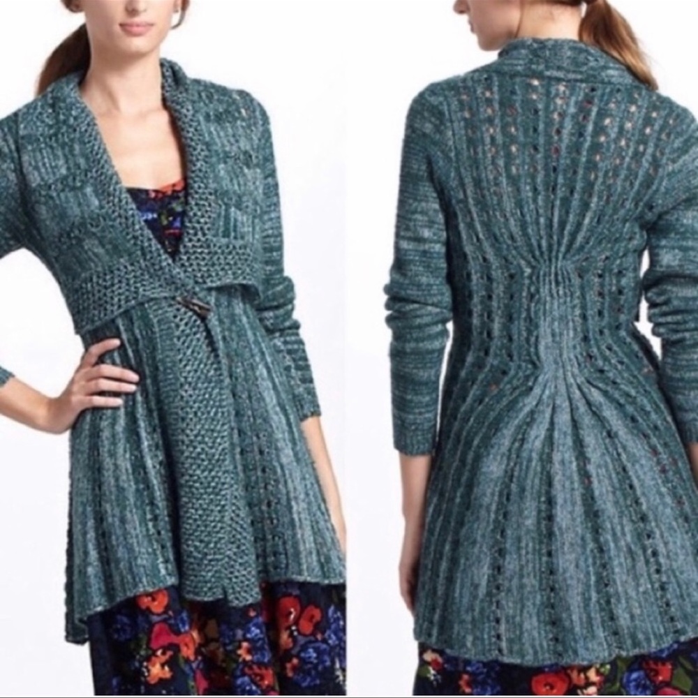 Anthropologie Rosie Neira Alldays Marbled Cardigan Size S - Picture 3 of 14